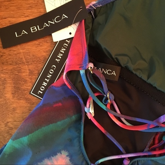 La Blance High Neck Tummy Toner One Piece Rainbow - Picture 4 of 6